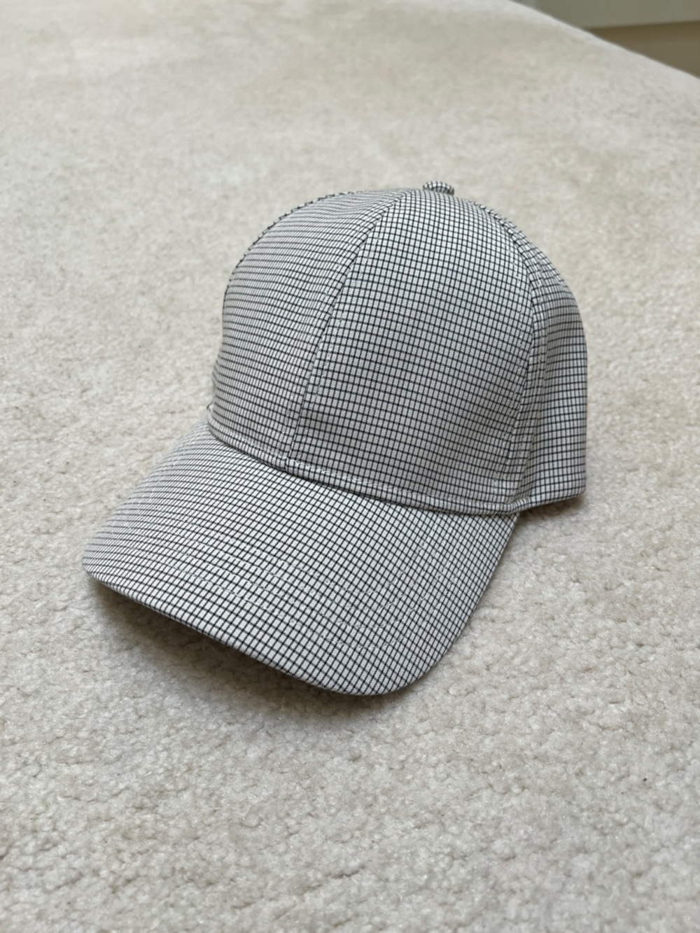 Rubi Minimal Grid Pattern Baseball Cap in Black and White